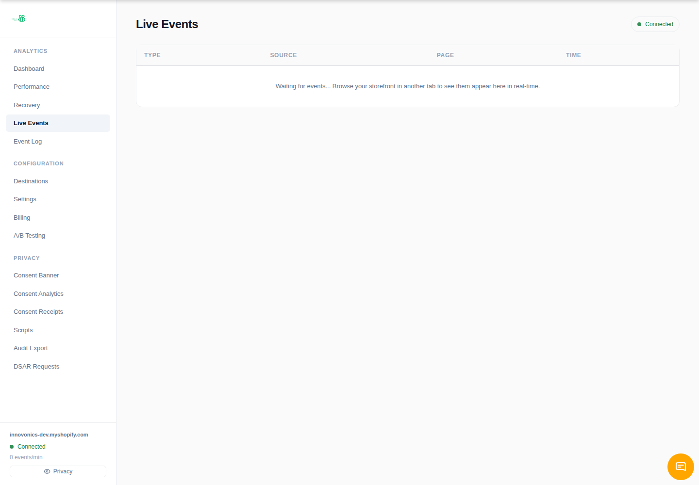 eventabee Live Events page